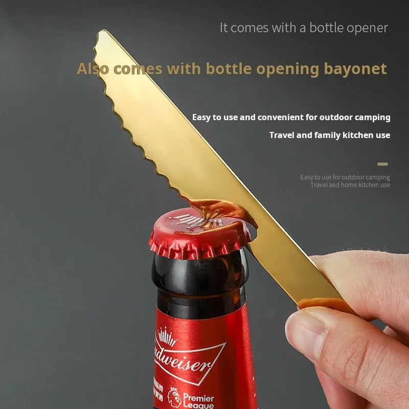 Summer Season Hot Selling Stainless Steel Outdoor Tableware Set Outdoor Packaging Knife Spoon Fork Set Picnic Tableware Set