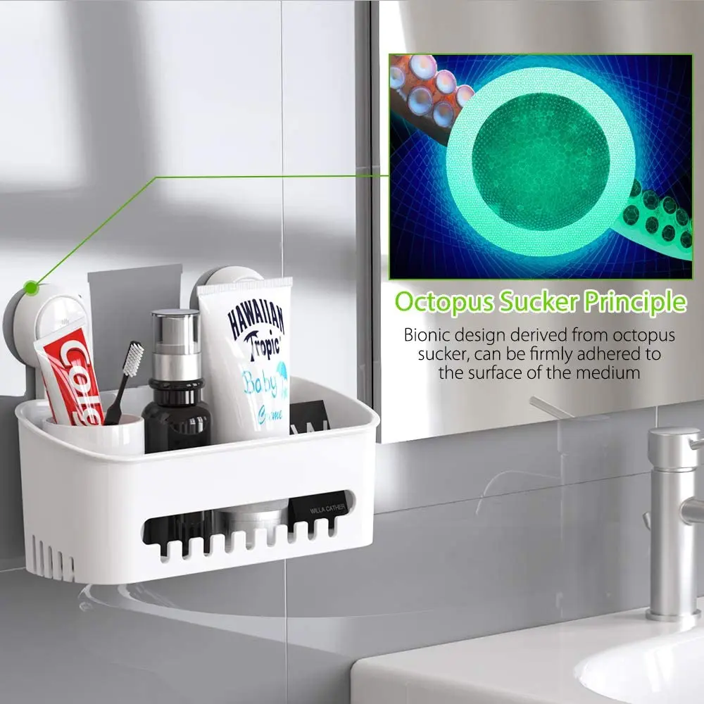 
NO-Drilling Removable Shower Basket Shower Caddy Basket for Bathroom Kitchen Waterproof Caddy Organizer for Shampoo Conditioner 