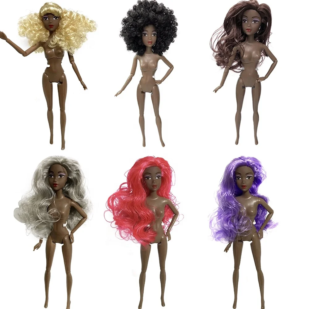 lulu lucy wholesale black dolls African americans girl doll plastic DIY Model Toy