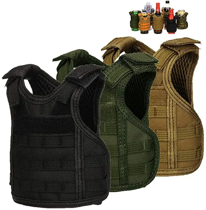 Tactical Beer Bottle Molle Vest Mini Water Bottle Cover Holder Beverage Cooler