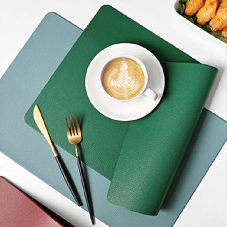 Factory  Custom Leather Table Heat Resistant Placemats Washable Kitchen Table pad  Double Sided Dinner Kitchen mat