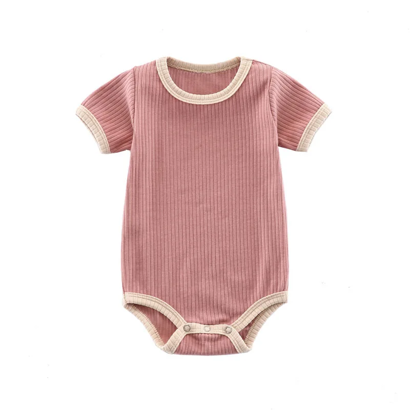Organic Baby Romper Jumpsuit Newborn Baby Clothes Cute Winter Style Jumpsuit 100% Ribbed Cotton Adorable Solid Color Custom 1000