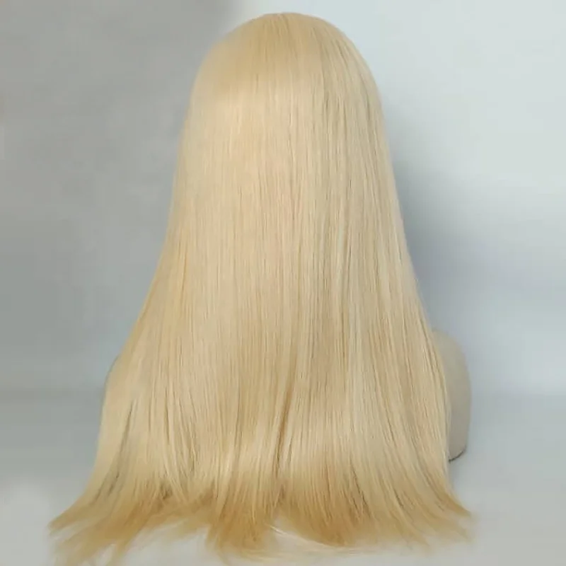 Full lace wig virgin cuticle human blonde color hair replacement form hair factory