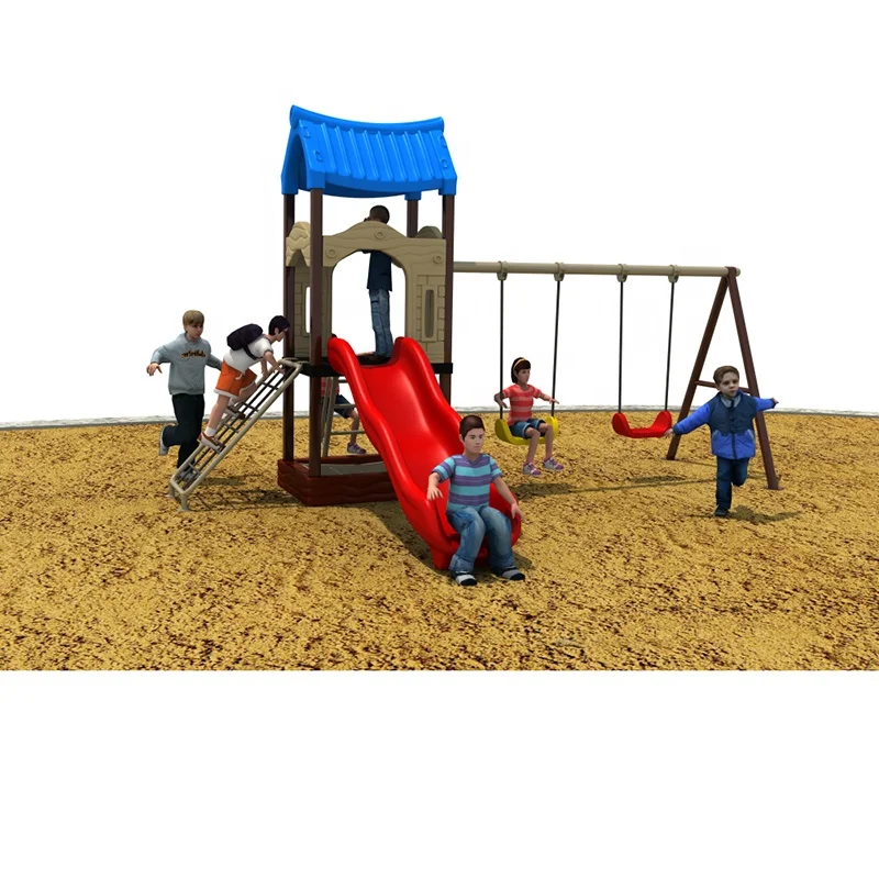 Kids plastic slide outdoor playground playhouse for sale