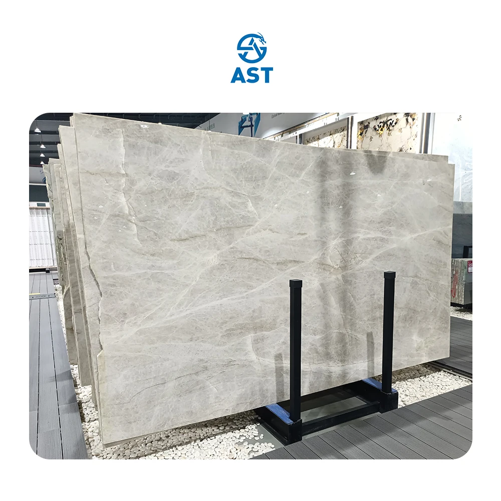 AST OEM/ODM Hot Selling Brazilian Natural White Granite Stone Slabs Taj Mahal White Quartzite