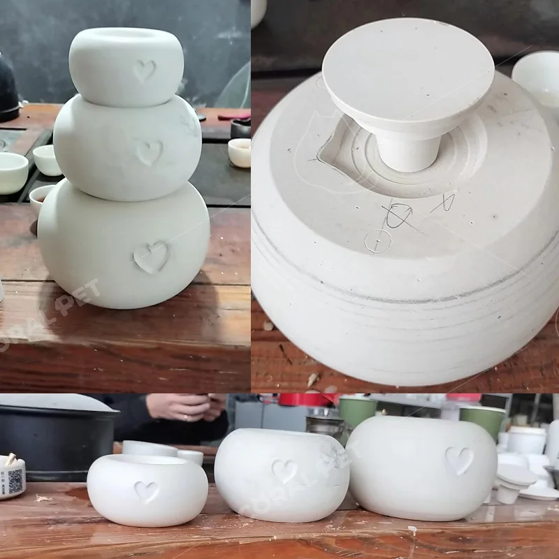 unique design silvery ceramic urn with candle holder pet cremation ashes keepsake animal cremation funeral heart pet urn