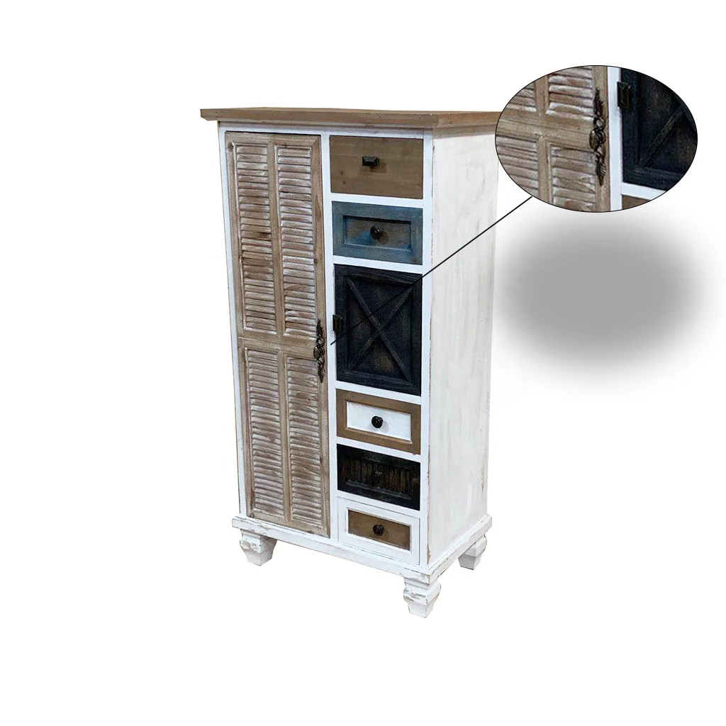 
New design antique style colorful wooden cabinet 