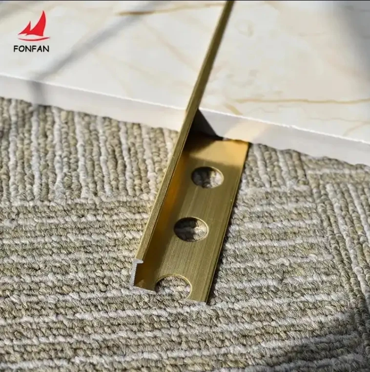 Fengfan Wholesale Round Shape Metal Trim Custom Straight Edge 10mm Aluminium Tile Trim Decorative Tile Accessories