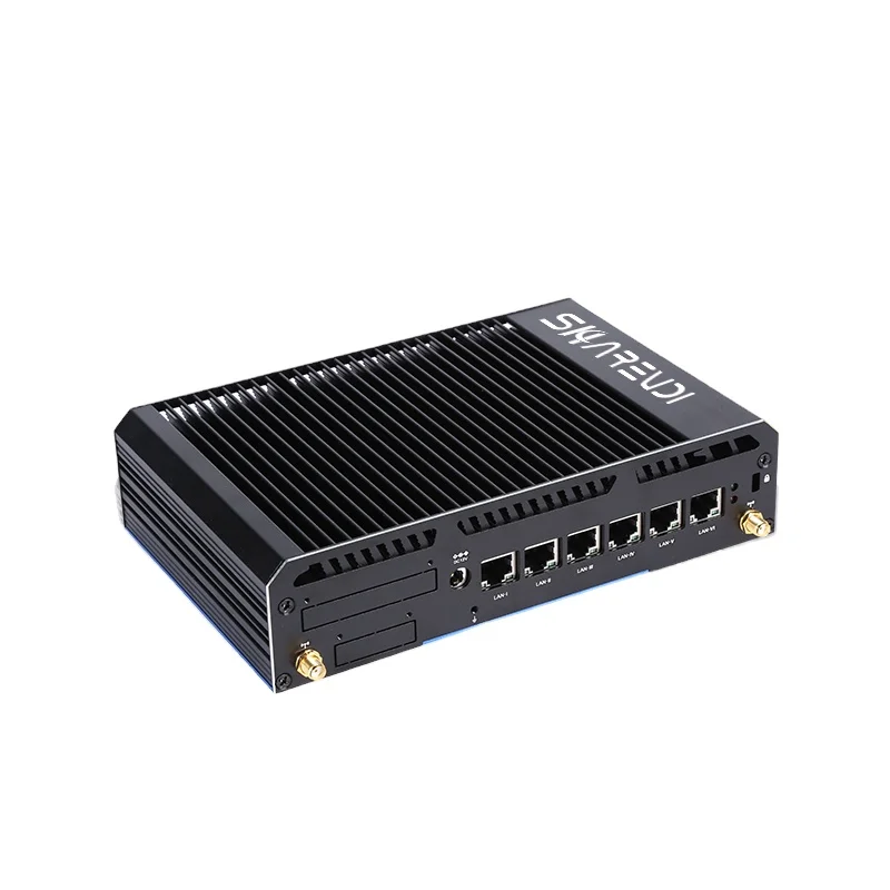 Top selling Firewall Pfsense 6 LAN port with Win11 Linux Fanless industrial Network Security Firewall router Mini Pc