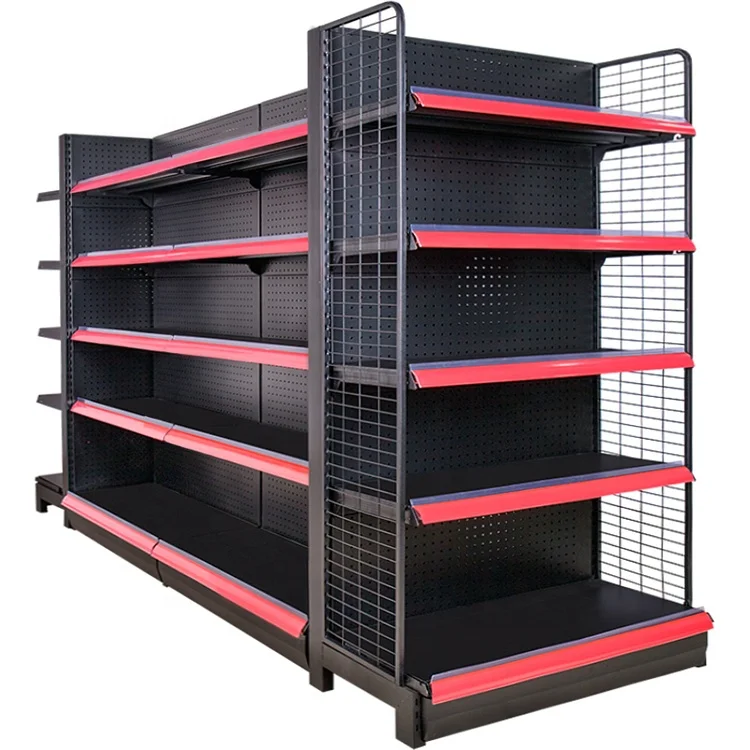 shelves gondola double sided metal racks for shops black shelving rack supermarket display shelves