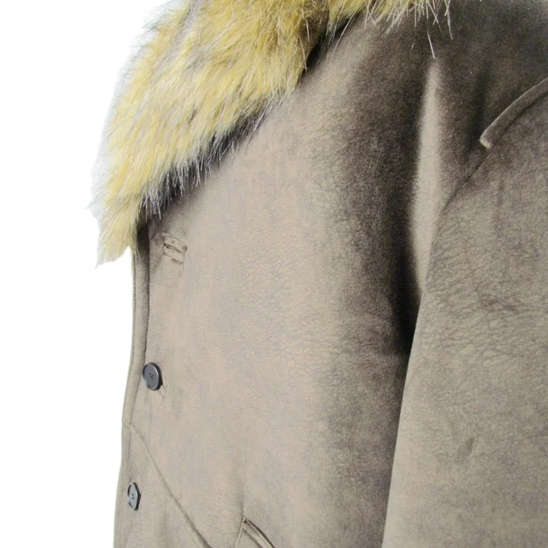 Windproof Thick Winter Mens Suede Faux Fur Coat Oversize Shearling Coats