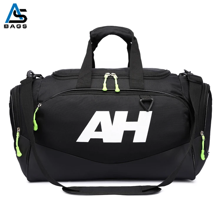 AS Wholesale Branded Large Waterproof Custom Logo Pink Black Women Mens Duffel Fitness Sport Gym Bag
