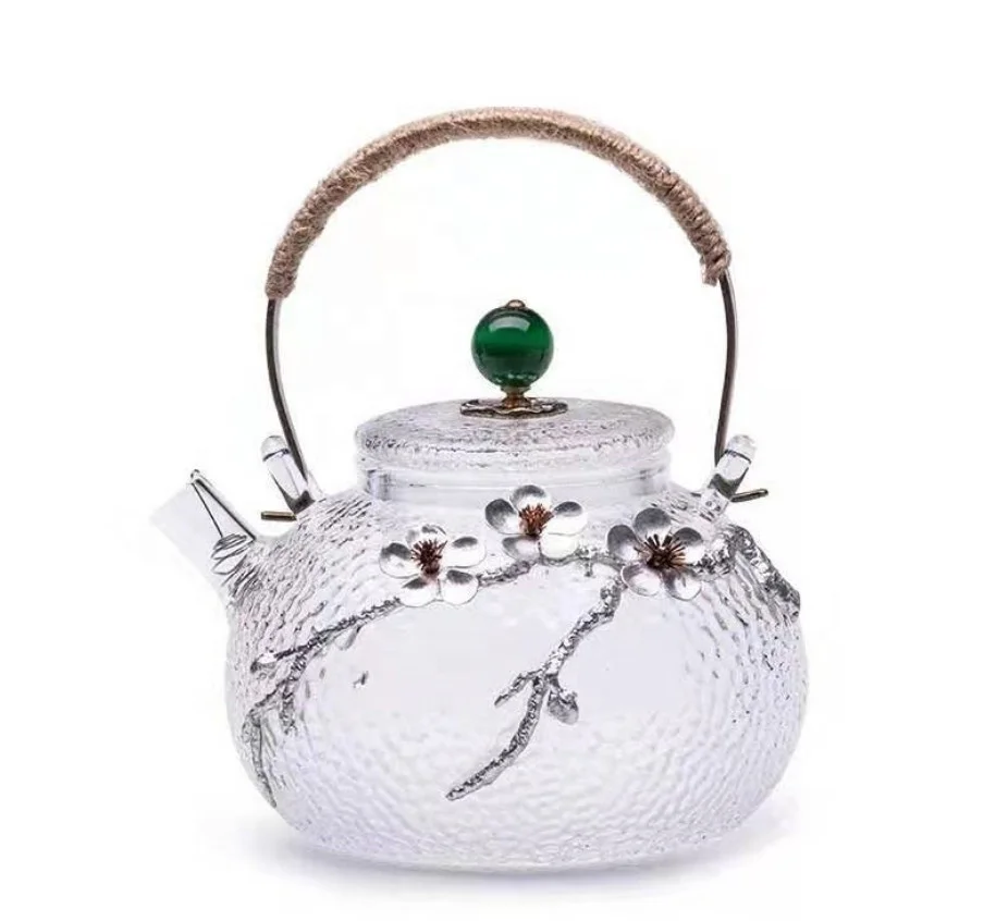 Borosilicate Glass Teapot for Stovetop Safe Tea Pot for Tea Blooming Tea