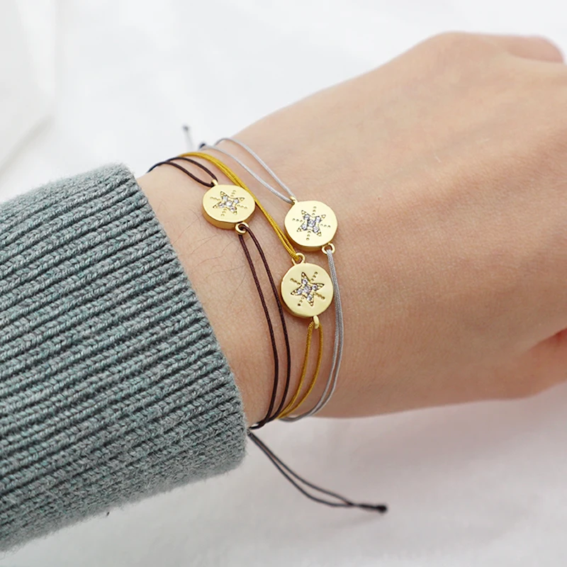 Wholesale good quality 18K gold plated turkish eye rope string adjustable bracelet evils eye bracelet