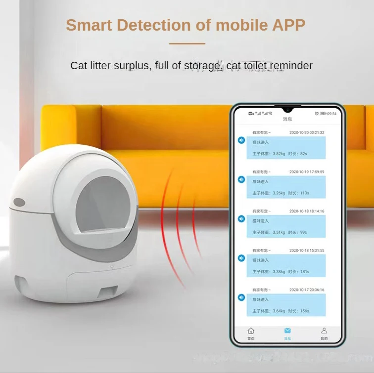Best Selling China Factory Price Intelligent Kitty Smart cat Toilet wifi APP Remote Sterilization Alarm Automatic cat toilet