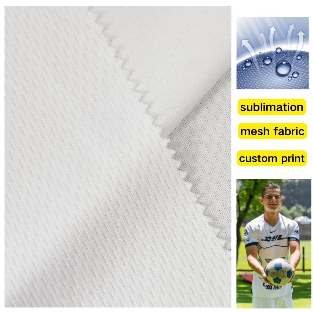 Sublimation Printing Fabric Polyester White Eyelet Dye for Man t Shirts
