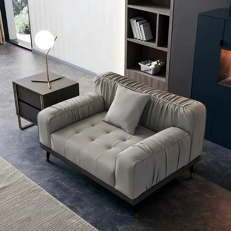 Italy style design leather Chesterfield sofa set Home living room Colour-block sofa