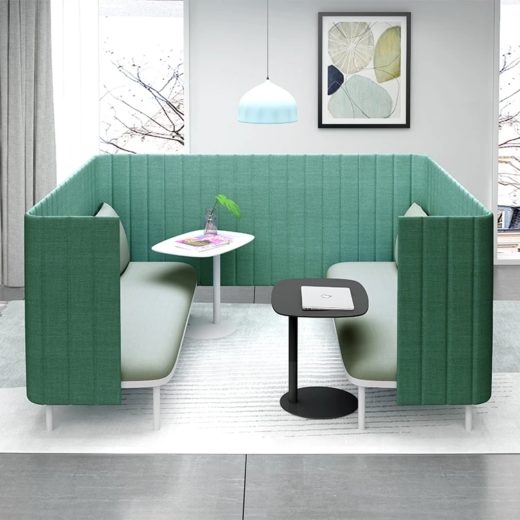 High Partition Back Soundproof Private Chatting Reception Lounge Sofa Seating Waiting Rooms Modern Office Sofa Meeting Pod