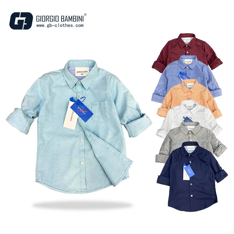 Новое поступление Осенние хлопковые детские рубашки-поло для мальчиков школьная форма с длинным рукавом