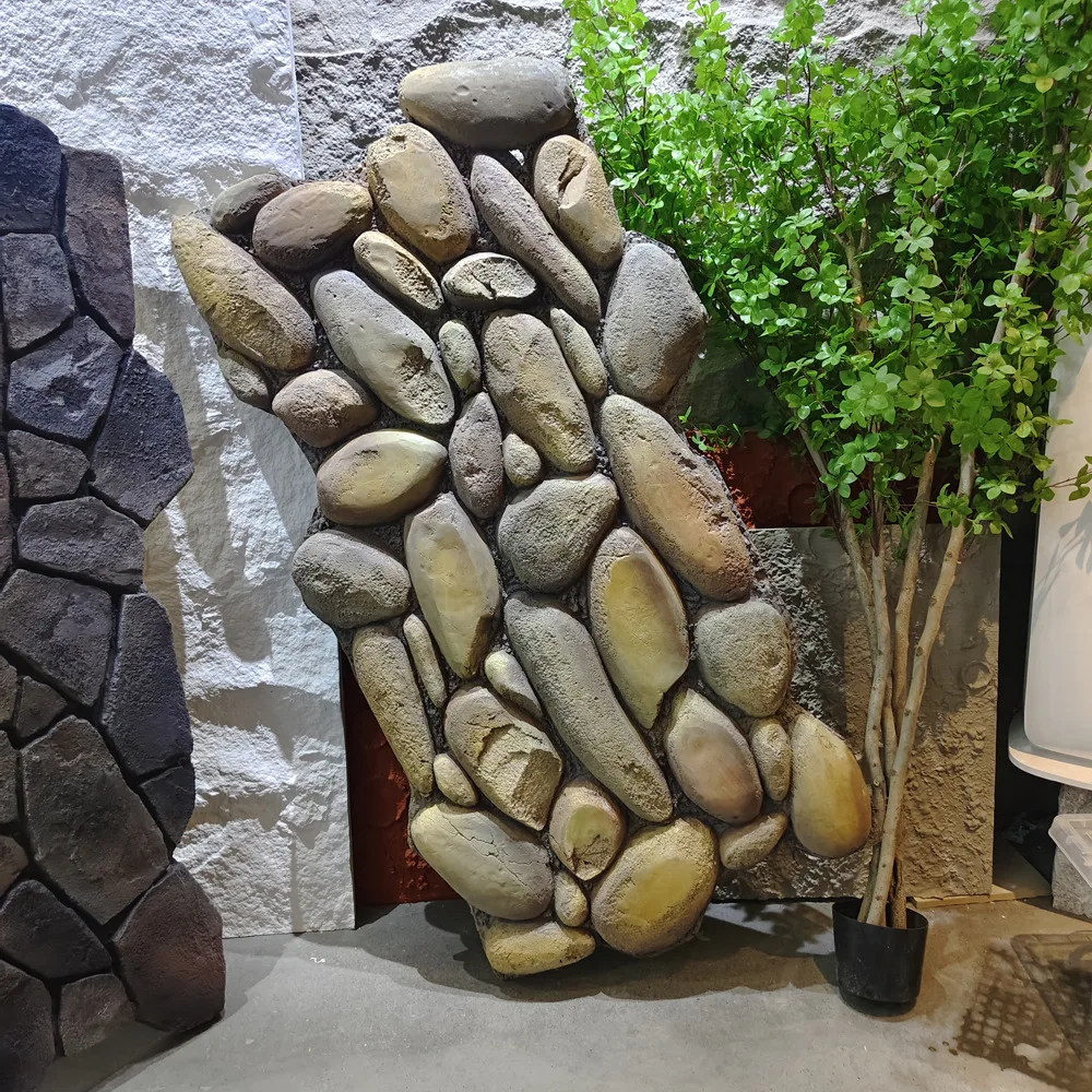 1600*870*80MM NEW ARRIVAL block faux cobblestone rock Waterproof  Art pebbles stone Decorations