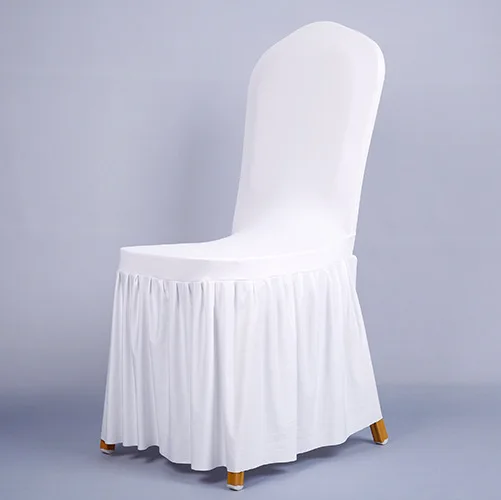 High Quality The cat catches wedding spandex chair cover with skirt beach chair cover gold  spandex solid chair covers