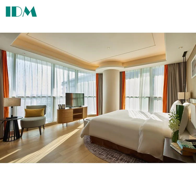 IDM-Y13 Customized Wood Item Style Modern Plywood Double Bed Designs Hotel Furniture Bedroom Set