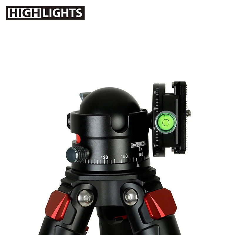 Black Universal Ball Head Adjustable Accessories QR Plate Monopod Photography Tripod Head