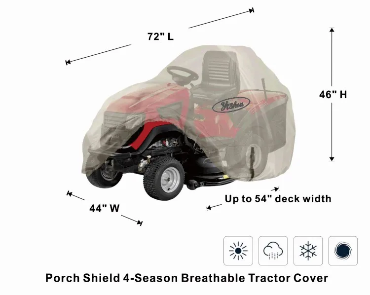 Custom 600D Coated PU PVC 100% Waterproof Universal Lawn Mower Protector Riding Garden Tractor Cover