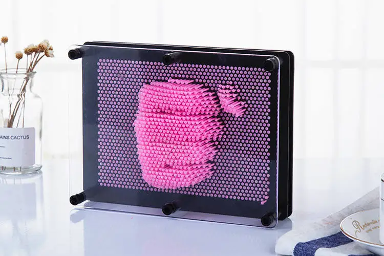 Square Shape Plastic Transparent Acrylic Material 3D Pin Large Art Toy Pins Hand Toy