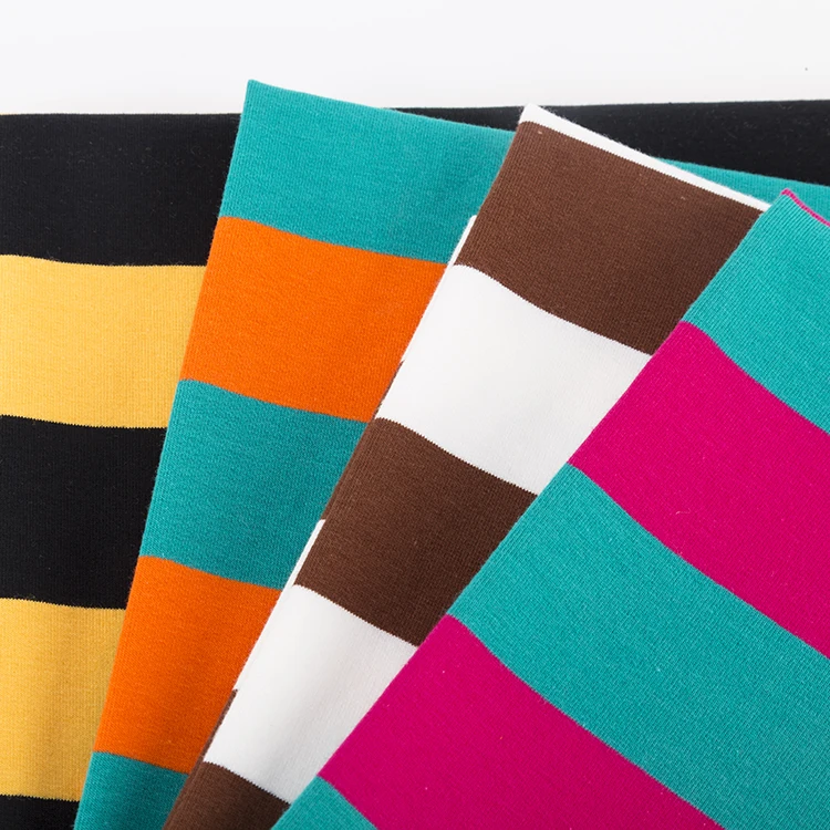 Factory direct sale 32S terry cloth fabric colorful striped french terry fabric for hoodie