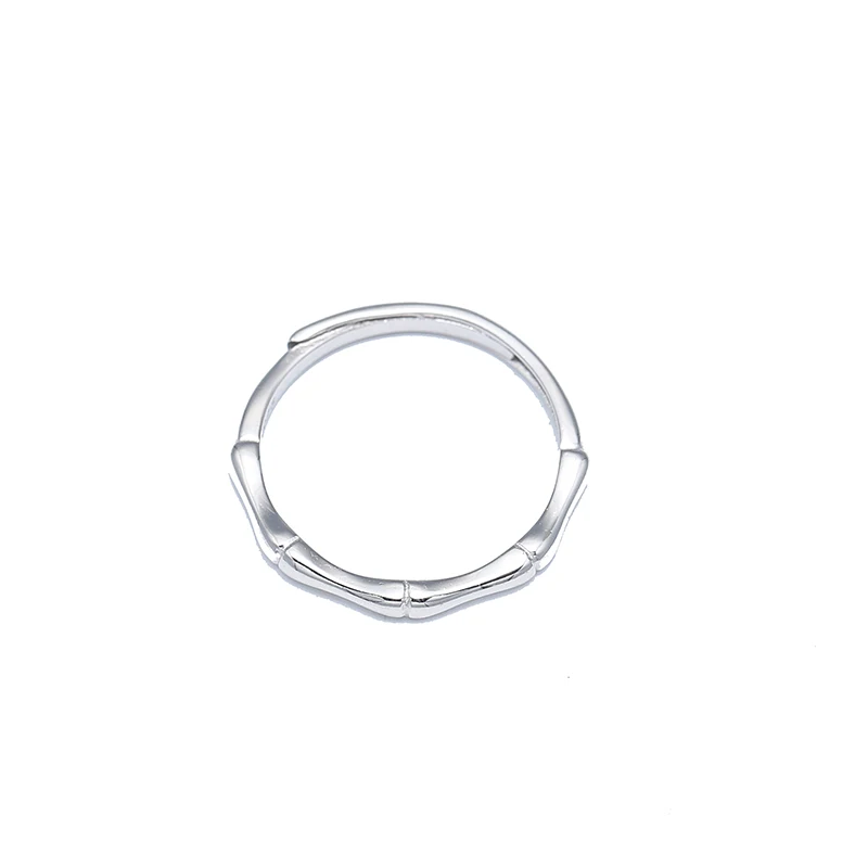 2021 Simple Design Steadily High Adjustable Sterling 925 Silver Man Open Bamboo Rings