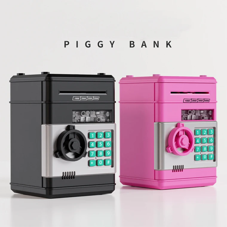 Hot Sale Auto-rolling Money Saving Box Password Safe Mini Creative ATM Piggy Bank for Children