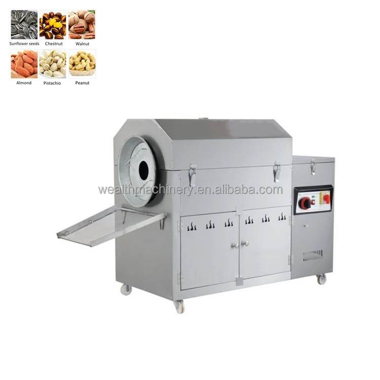 New type soybean seed cashew nuts roasting machine electric almond coffee roaster machine rotary drum dryer price
