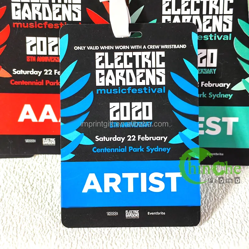 NO Minimum Festival All Access VIP Card Plastic Custom ID badges with Logo