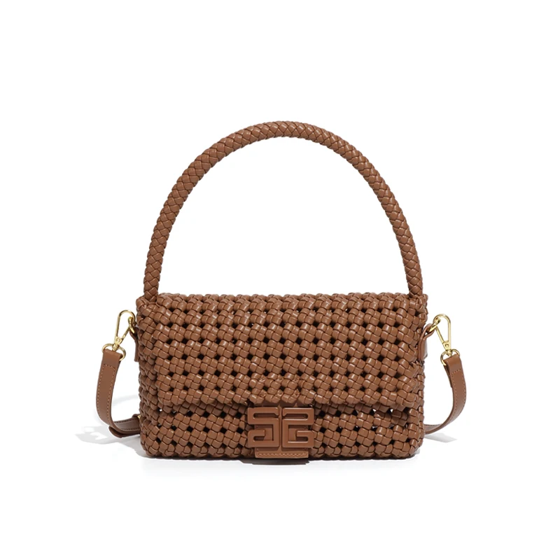 European braided bag tote handbags for women handmade versatile underarm bag windmill knot  advanced sense crossbody bag