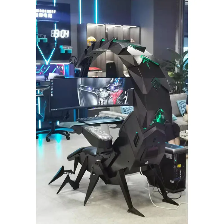 2021 New Reclining Triple Monitors Automatic Luxury Zero Gravity Predator Work Station Chair Scorpion