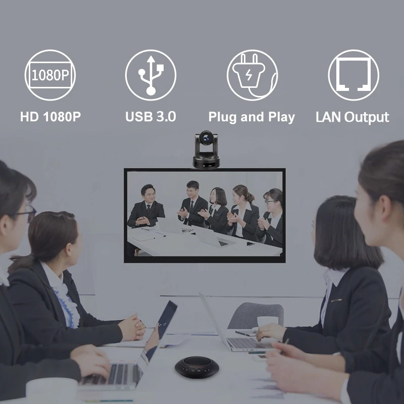 Auto Focus 12x Optical Zoom Full HD Live Streaming USB PTZ Conference IP Network Digital Meeting Camera