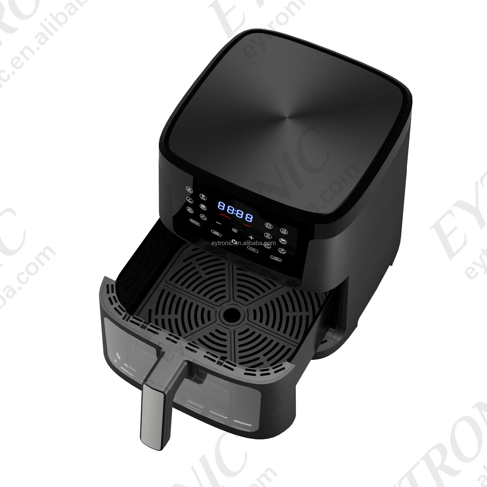 Customized Brushed Matte Surface 6.5L 7.5L Healthy Cooking Electric Smart Digital Air Fryer Oven With Non-stick Basket