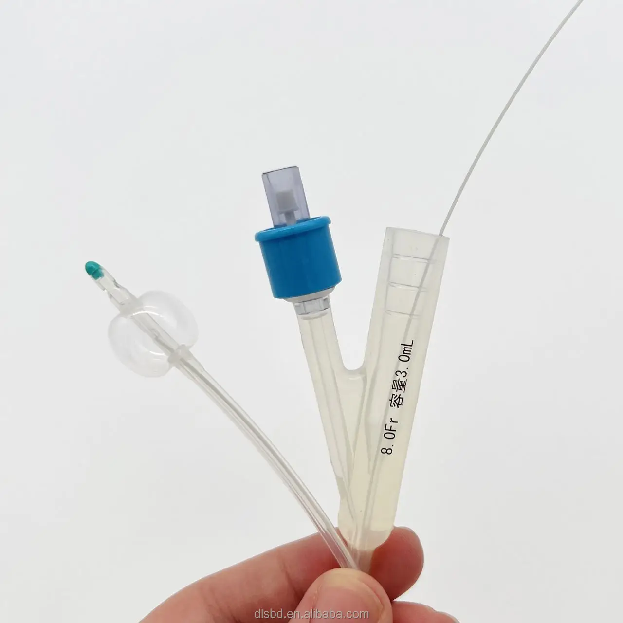 8.0Fr L-340mm silicone double chamber balloon catheter with guide wire; factory direct sale