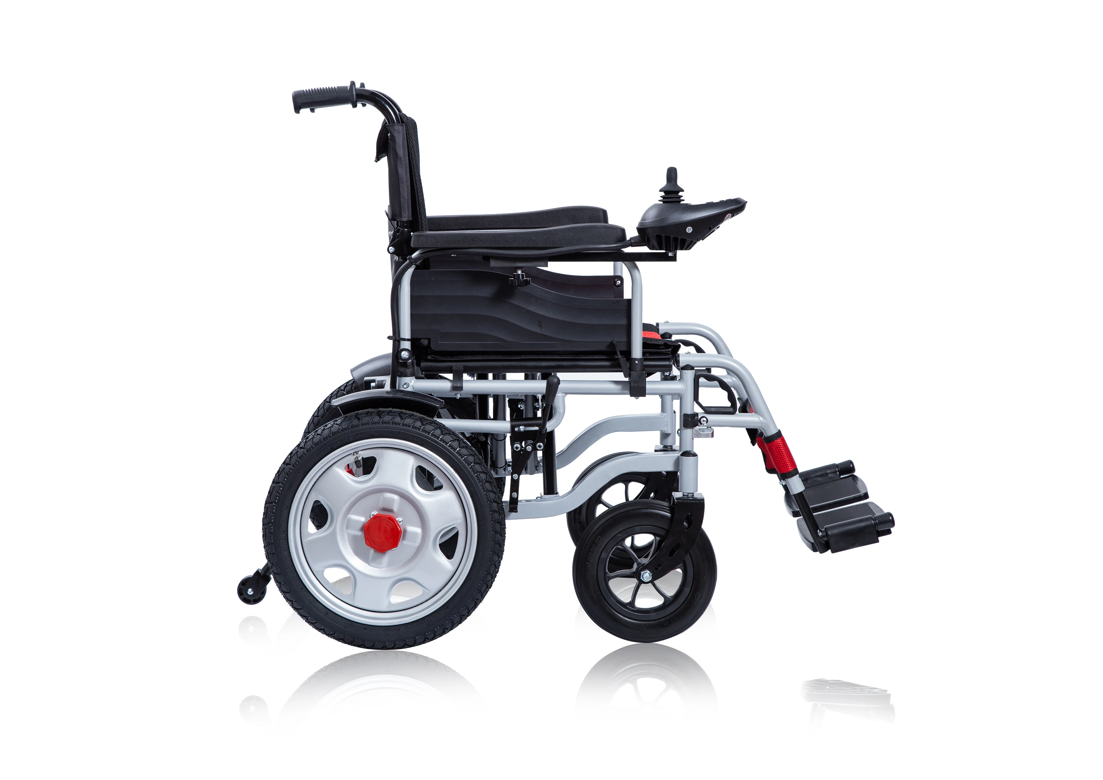 Folding electric wheelchair for easy and safe exit electric wheelchair carbon steel for disabled wheelchair portable