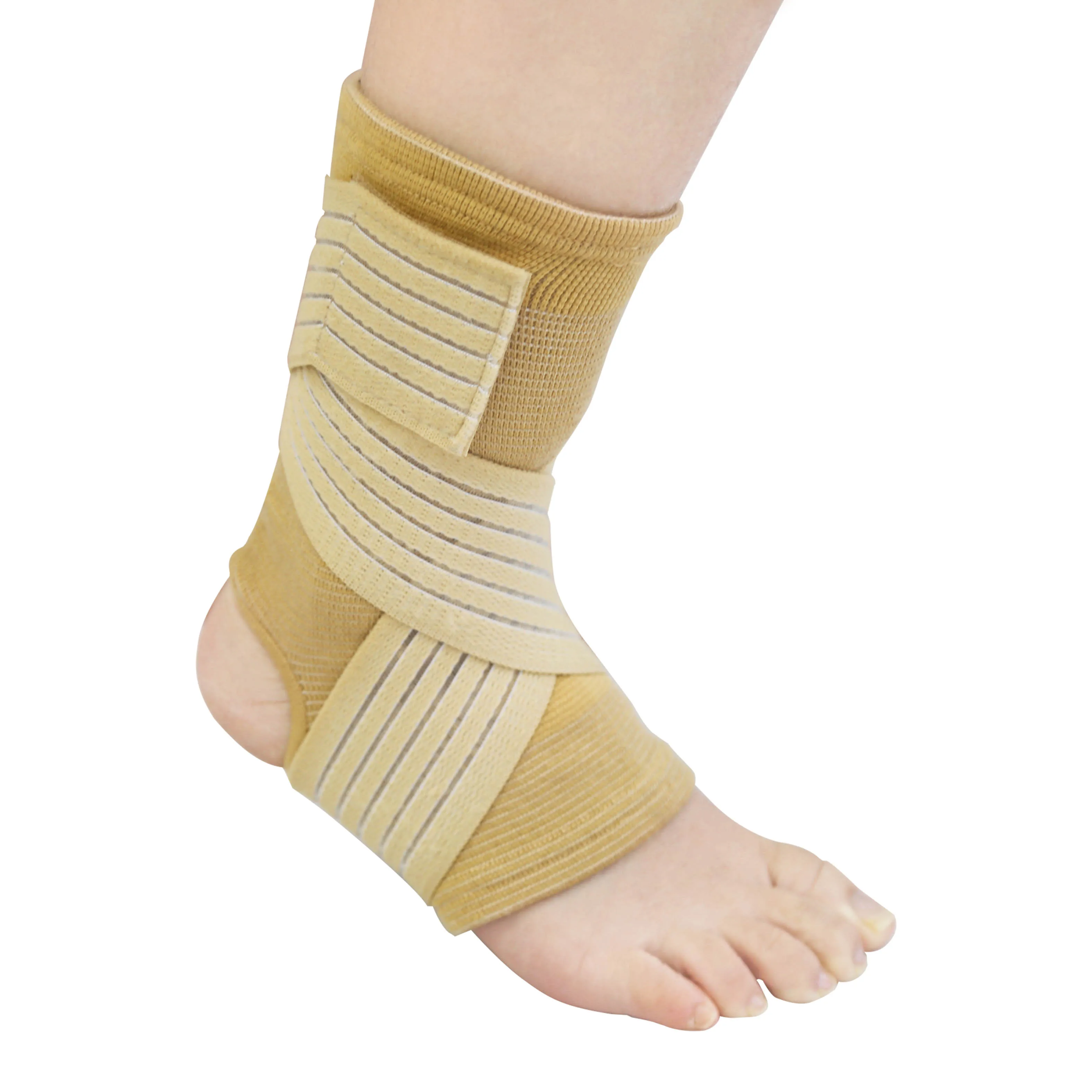 Elastic Ankle Support with Strap Made of Seamless Two-way Stretch Elastic Material