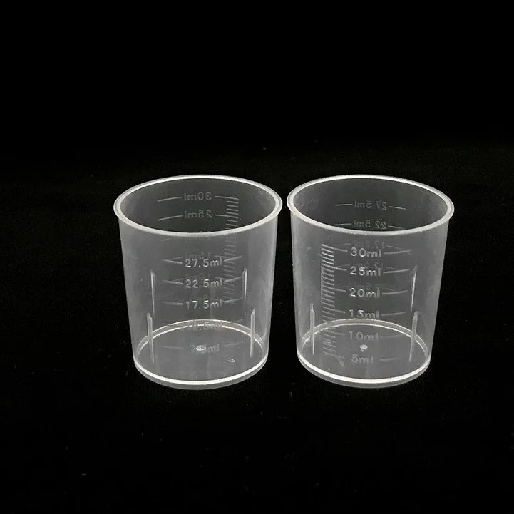 Transparent 7.5ml12.5ml17.5ml22.5ml27.5ml30ml plastic measuring cups double scale line Laboratory kitchen Tools Lab Beakers