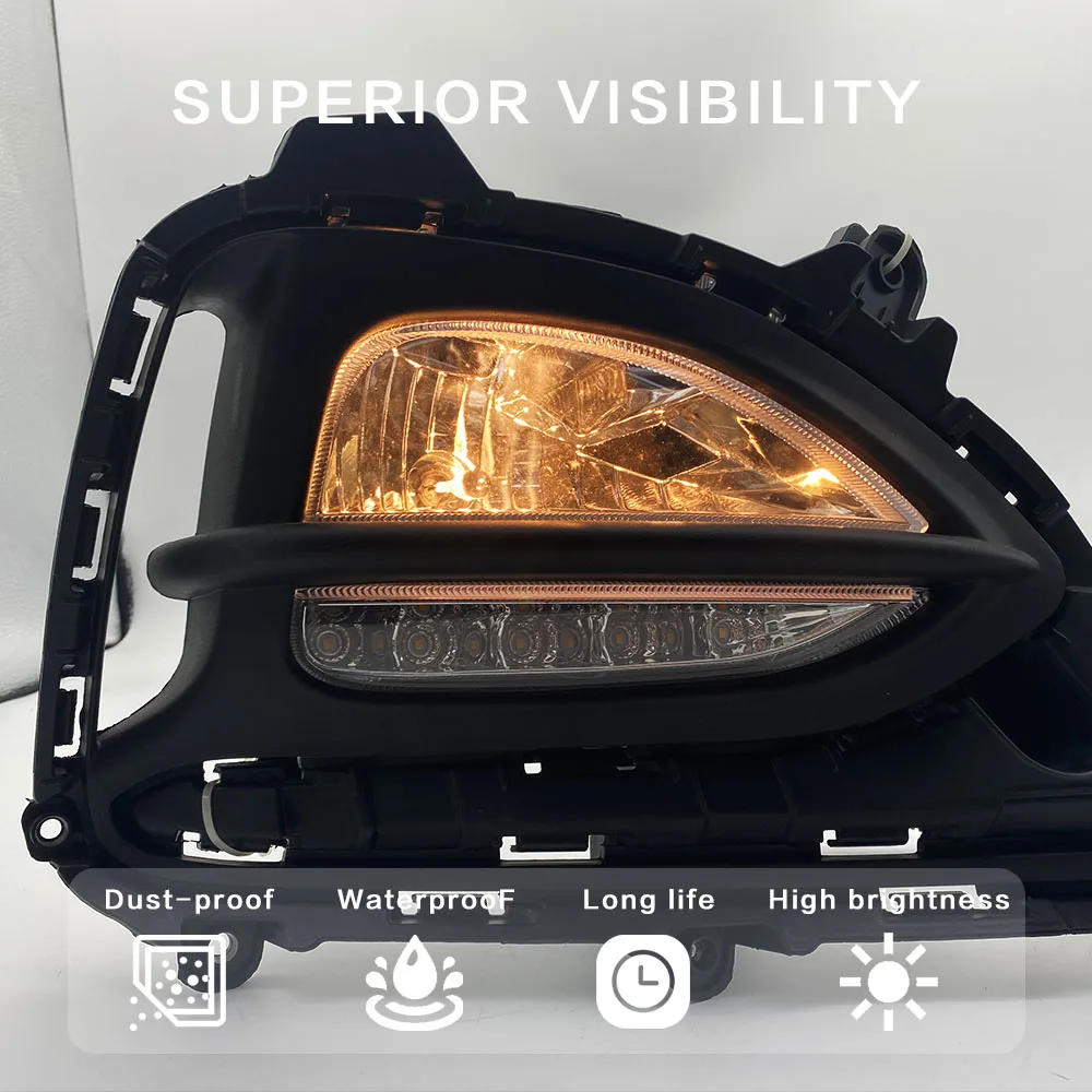 car led fog lights with daytime running light for Hyundai I20 Elite parts 2018 2019 2020 2021 2022