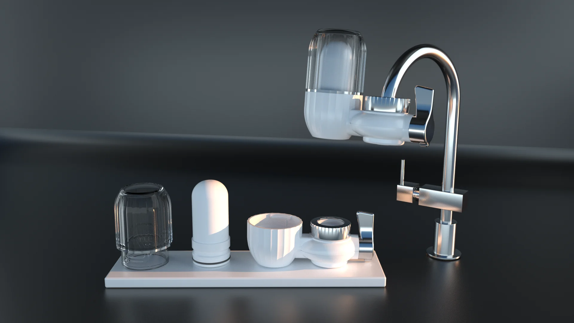 Modern Style Kitchen Transparent Cover Water Purifier Machine For Faucet Water Softener Water Filtration System