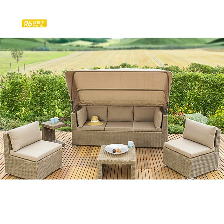Redde Boo Hot Sale Wicker Patio Garden Sofa Set Outdoor Sofas Large Rattan Furniture