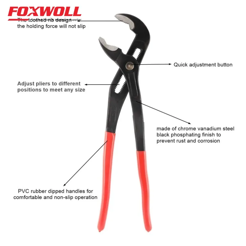 Adjustment Water Pump Pliers with Push Button