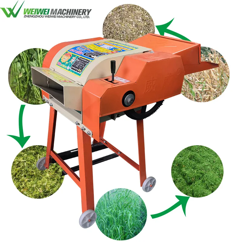 Weiwei factory sales animals feeding Machine grass cutting chaff cutter machine for farm 2.2KW electric
