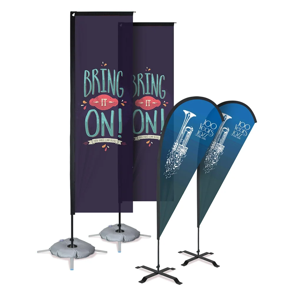 Factory Price Custom Polyester Beach Swooper Feather Banner Sign Flags