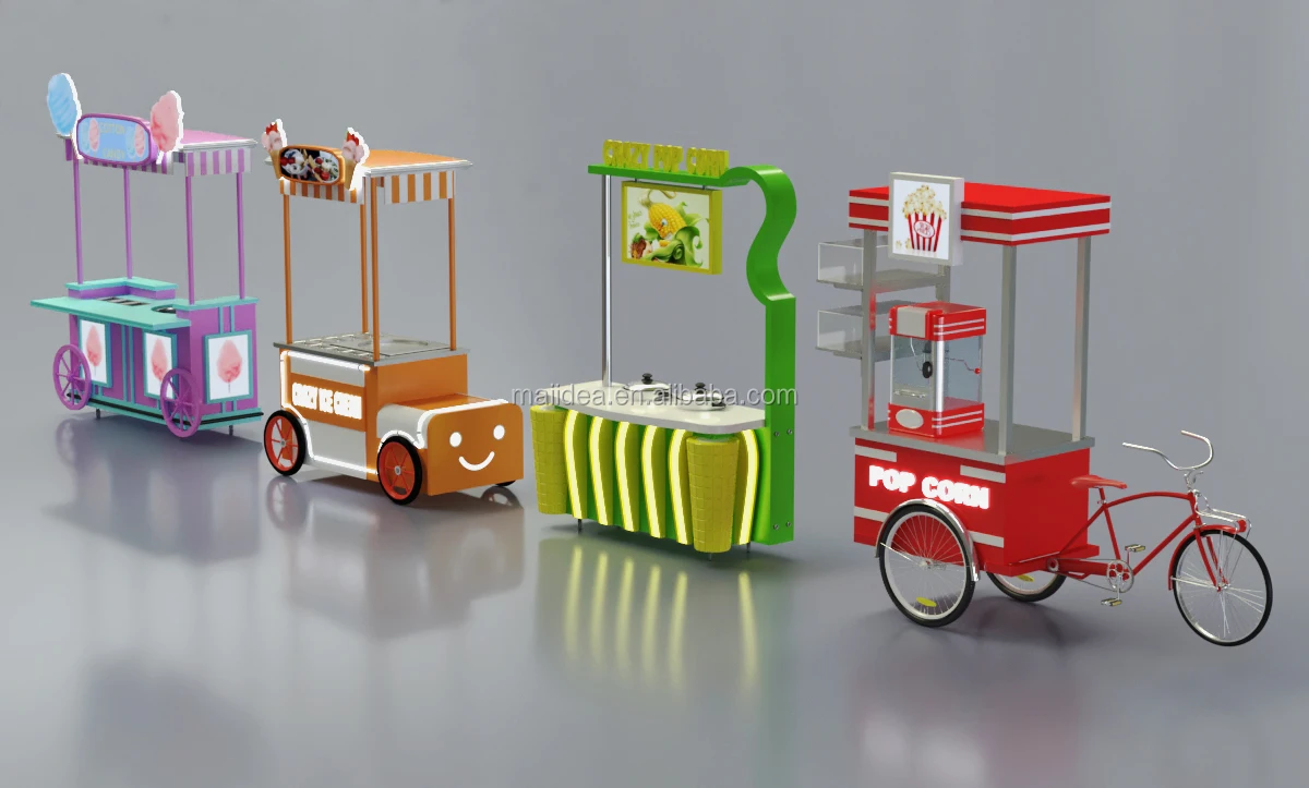 The Customized Food Cart for Candy Outdoor Kiosk/Fast Food Stand Counter for Crepe Mobile Cart for Manufacturer