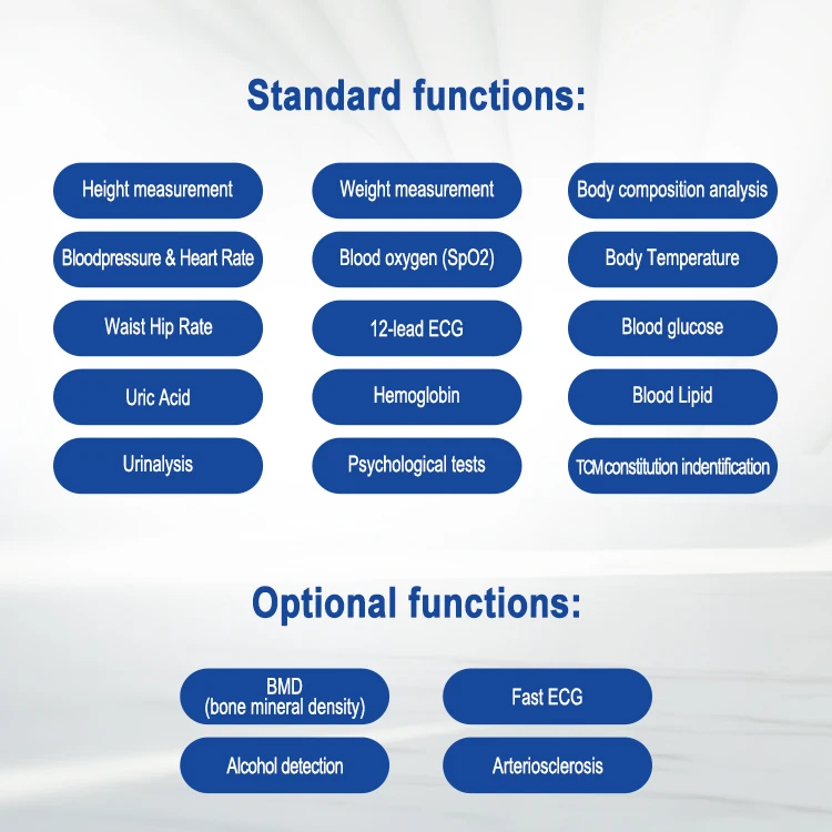 HW-V7000 Telemedicine body analyzer machine medical screening kiosk health check-up machine